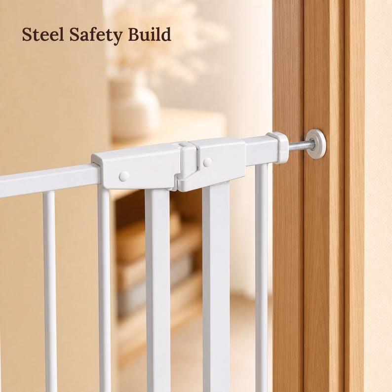Freestanding Wooden Pet Gate with Door, Adjustable Dog Gate for Doorways & Stairs, No Drill Safety Gate for Small Medium Dog, Indoor Barrier - Image 3
