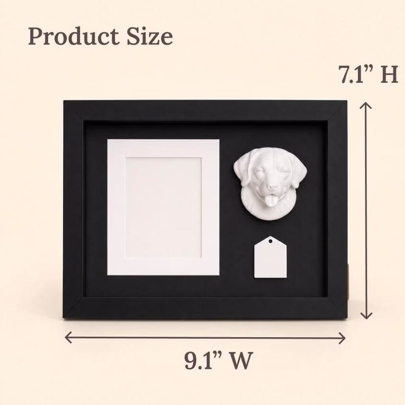 Custom Pet Memorial Photo Frame, Dog Cat Remembrance Shadow Box, Personalized Pet Loss Gift with 3D Pet Head, Month Tag & DIY Silver Marker - Image 4