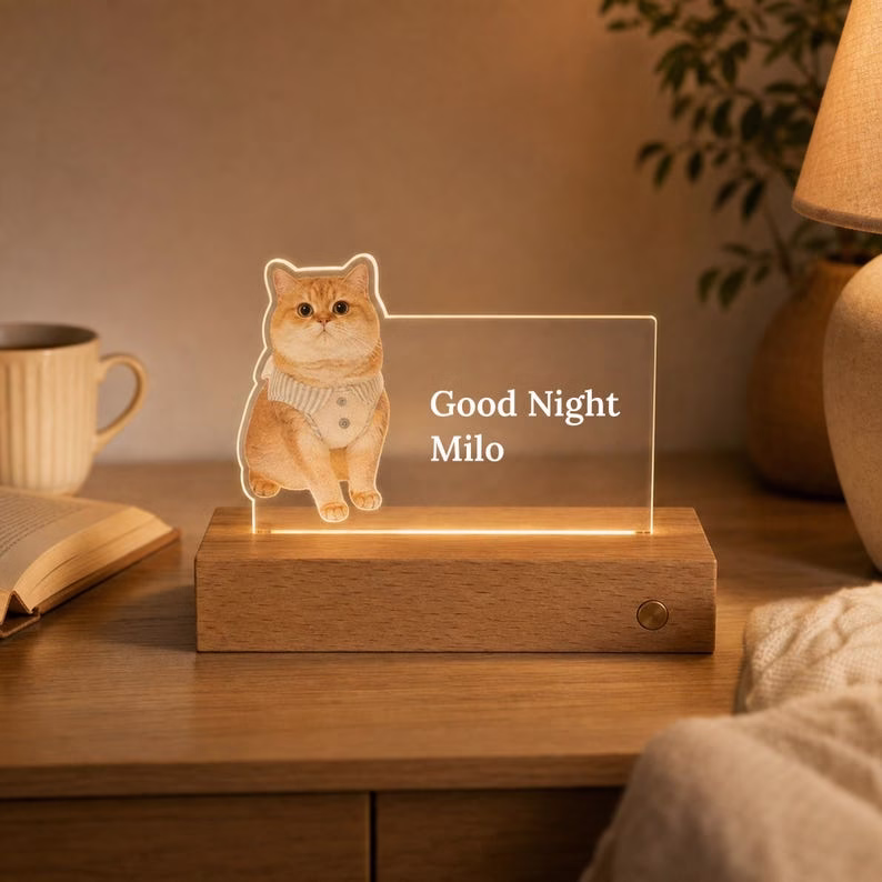 Custom Pet Memorial LED Light, Personalized Acrylic Pet Photo Night Light, Dog Cat Memory Gift, Pet Loss Keepsake - Image 4