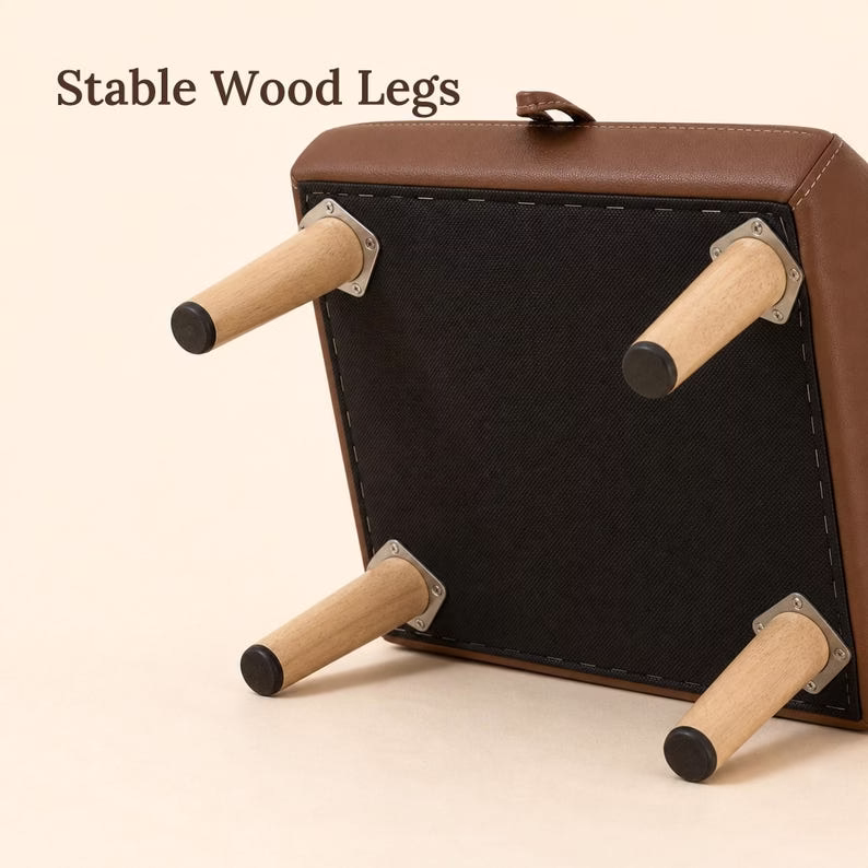 Dog Ramp for Couch and Bed, 2 in 1 Foldable Pet Steps Ottoman, Wooden Dog Stairs for Small Dogs Cats, Brown Pet Ramp - Image 5
