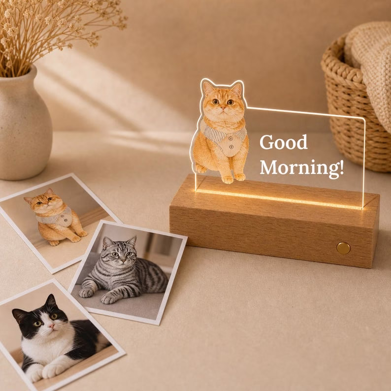 Custom Pet Memorial LED Light, Personalized Acrylic Pet Photo Night Light, Dog Cat Memory Gift, Pet Loss Keepsake - Image 7