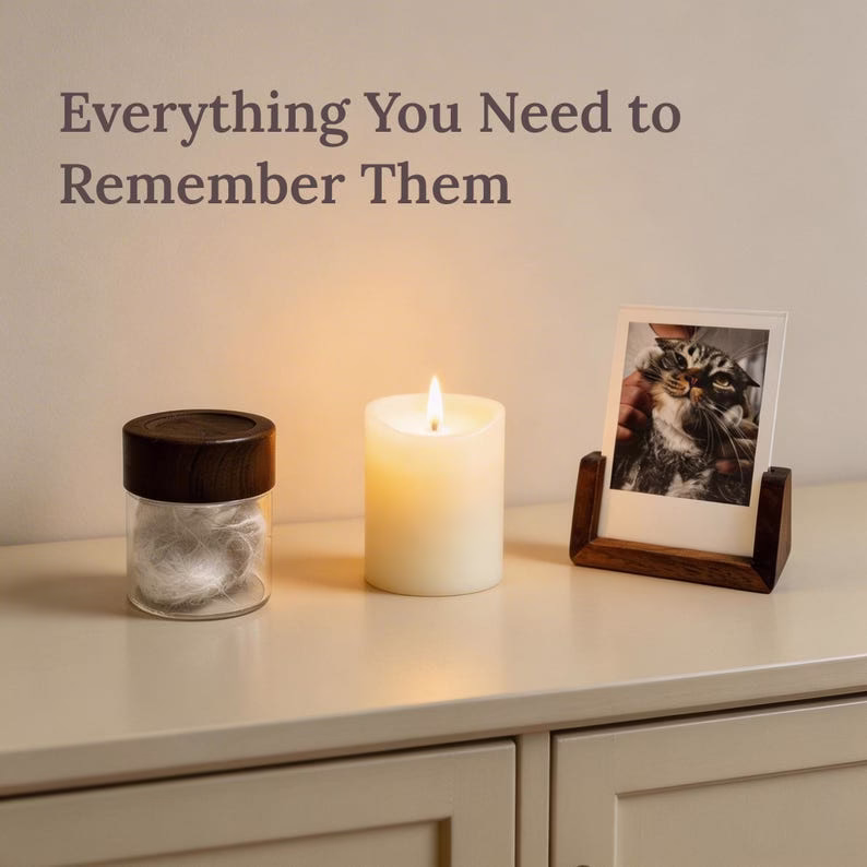 Pet Keepsake Box, Pet Urn for Cat, Cat Urn Ceramic, Dog Ashes Box, White Wood Box with Urn, Pet Memorial Gift, Dog Loss Gift - Image 8