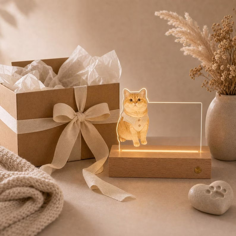 Custom Pet Memorial LED Light, Personalized Acrylic Pet Photo Night Light, Dog Cat Memory Gift, Pet Loss Keepsake - Image 9
