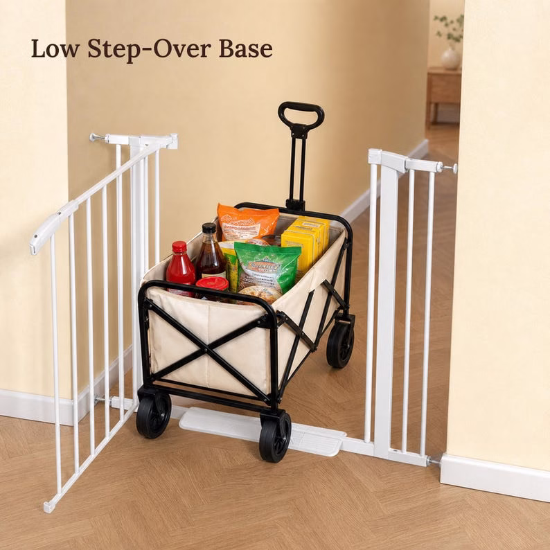 Freestanding Wooden Pet Gate with Door, Adjustable Dog Gate for Doorways & Stairs, No Drill Safety Gate for Small Medium Dog, Indoor Barrier - Image 10