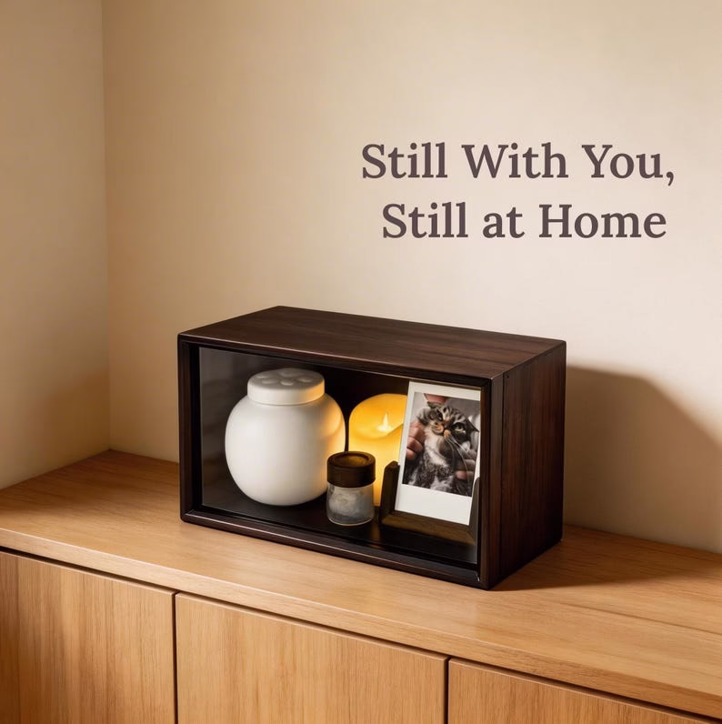 Engraved Wooden Pet Memorial Box, Handmade Wood Keepsake Box for Pet, Walnut Wood Box, Pet Urn Box, Dog Ashes Container, Cat Urn - Image 11