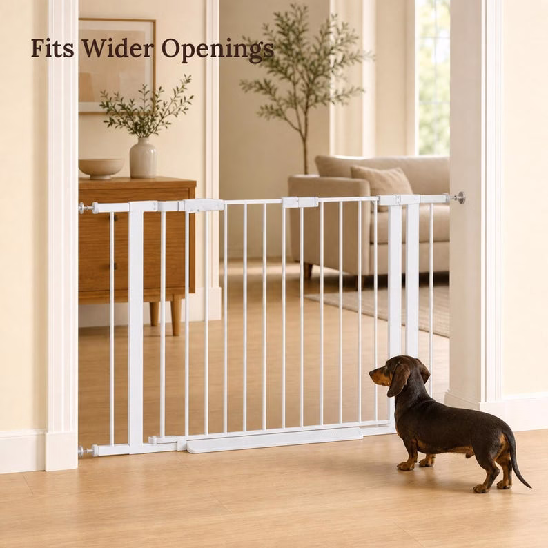 Freestanding Wooden Pet Gate with Door, Adjustable Dog Gate for Doorways & Stairs, No Drill Safety Gate for Small Medium Dog, Indoor Barrier - Image 11
