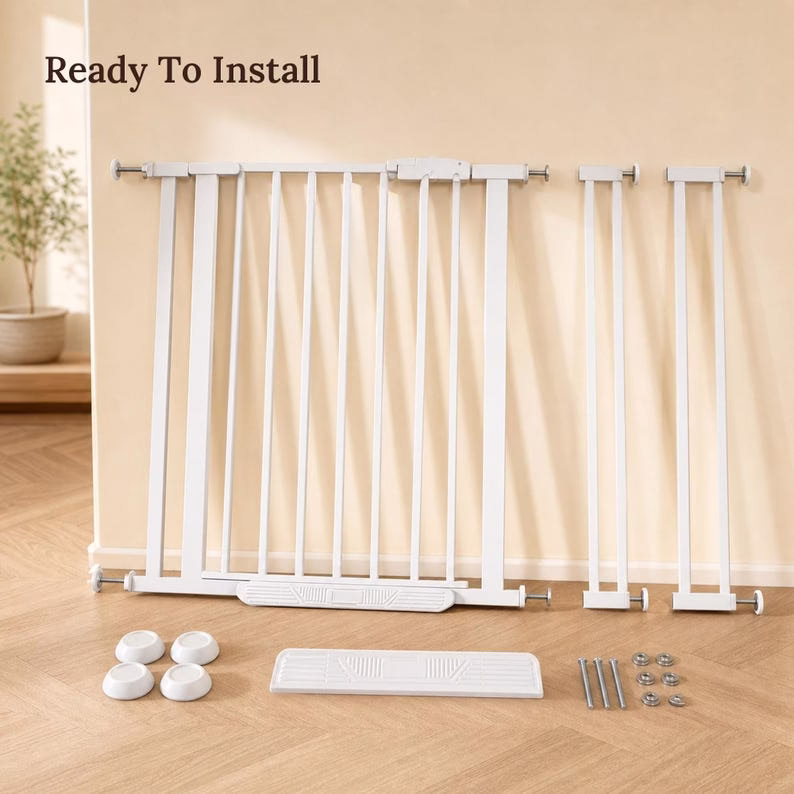 Freestanding Wooden Pet Gate with Door, Adjustable Dog Gate for Doorways & Stairs, No Drill Safety Gate for Small Medium Dog, Indoor Barrier - Image 12