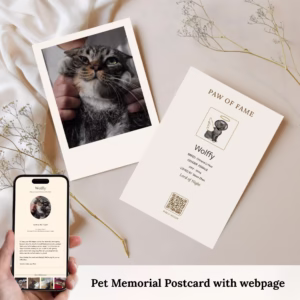 Pet Memorial Gift, Pet loss Gift, Sympathy Gift, QR Code Display, Custom Cards